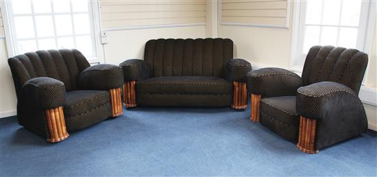 An Art Deco three piece suite,